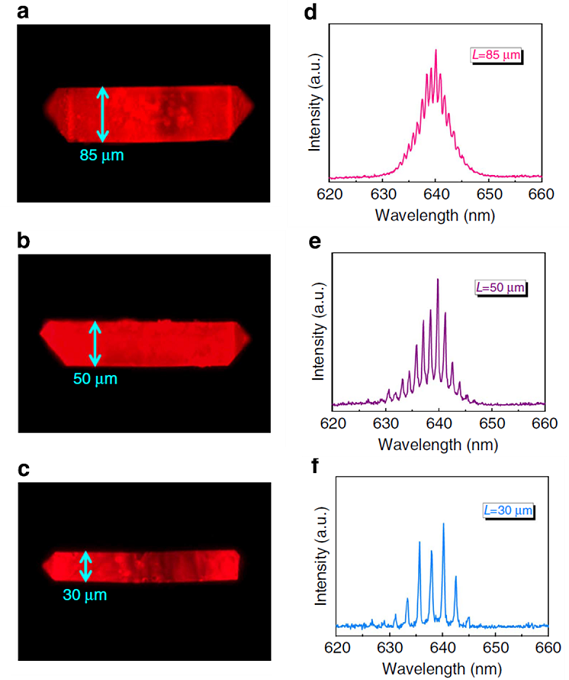 bio-MOF-1 ⊃DMASM 晶体的激光模间距